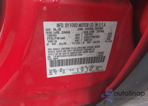 2002 Ford Escape Xlt из США, поврежденный, VIN 1FMYU04142KD81560